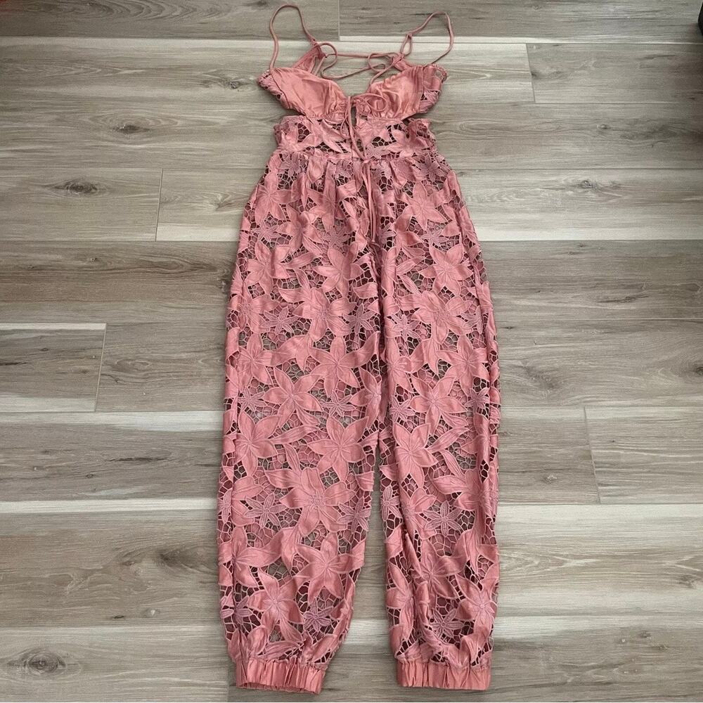 Free People Meet Me in Bali Jumpsuit in Coral Crimson S